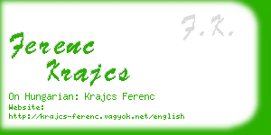 ferenc krajcs business card